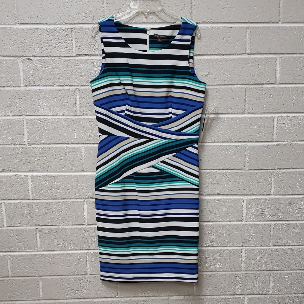 Voir Voir Size 8 Striped Sleeveless Dress